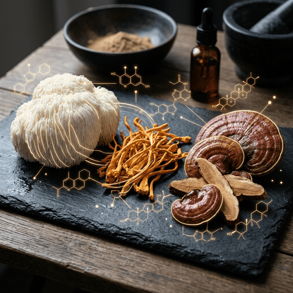 Medicinal Mushroom Stacks: Lion's Mane, Cordyceps, and Reishi for Focus and Immunity